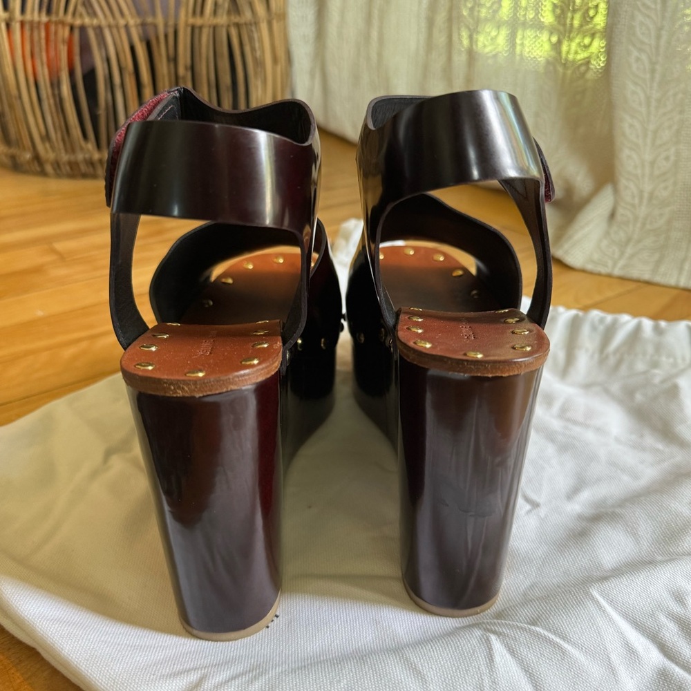 Céline Phoebe Philo Rare clogs platforms Spazzolato leather sandals 38 EU 8 - Picture 5 of 13